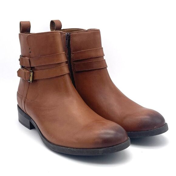 NWT Clarks Artisan Pita Austin Booties in Dark Tan Leather Women’s Size 8 NEW - Picture 6 of 15